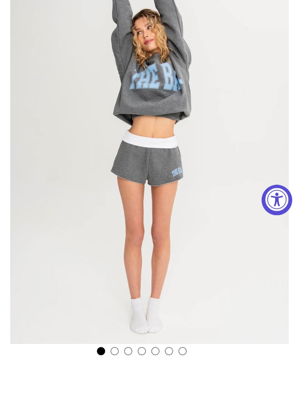 The Bar Gray Athletic Shorts with White Waistband